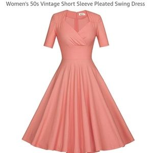 Women's vintage pleated swing dress